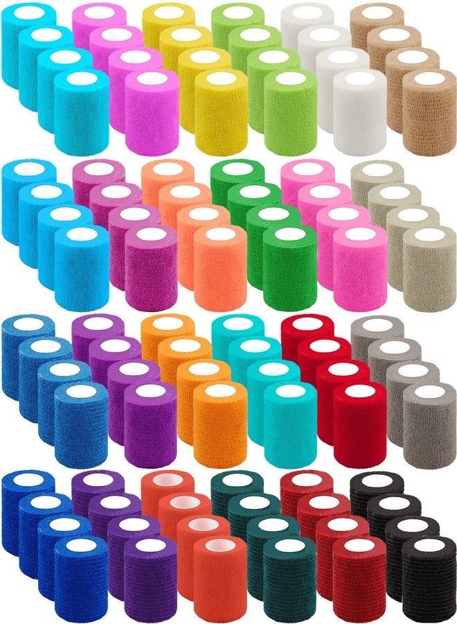 BQTQ 96 Rolls Self Adhesive Bandage Wrap Tape 2 Inch Self Adherent Wrap Self Stick Bandage Athletic Wraps Tape Stretch Bandages for Wrist Ankle Swelling Sprains (Rich Color) - Image 1